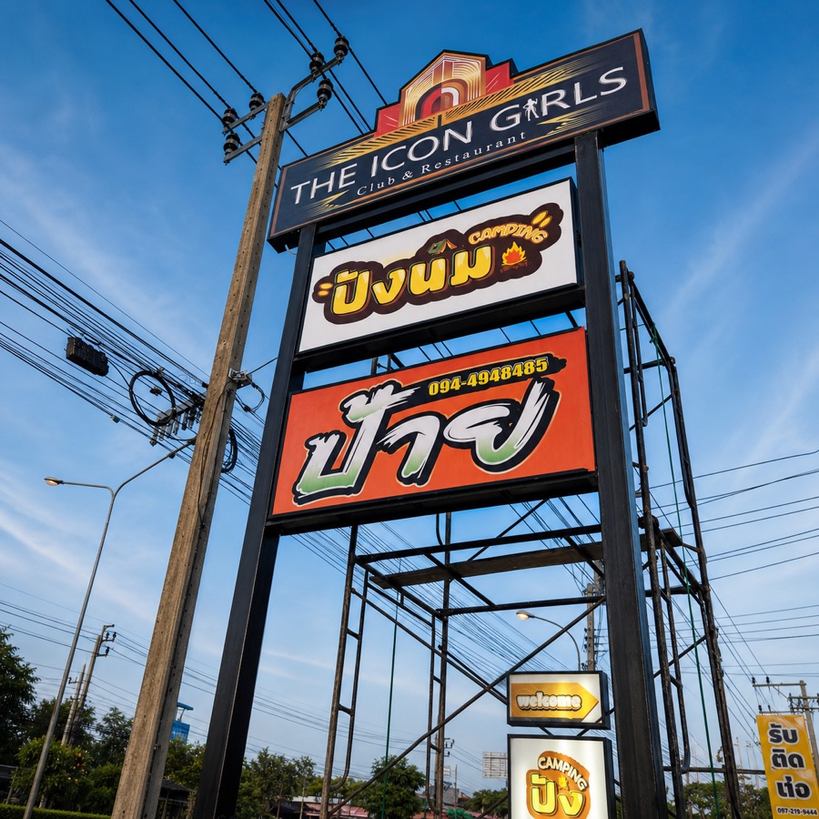 ผลงานป้ายไพลอน Icon Girls โดย Banchang Art